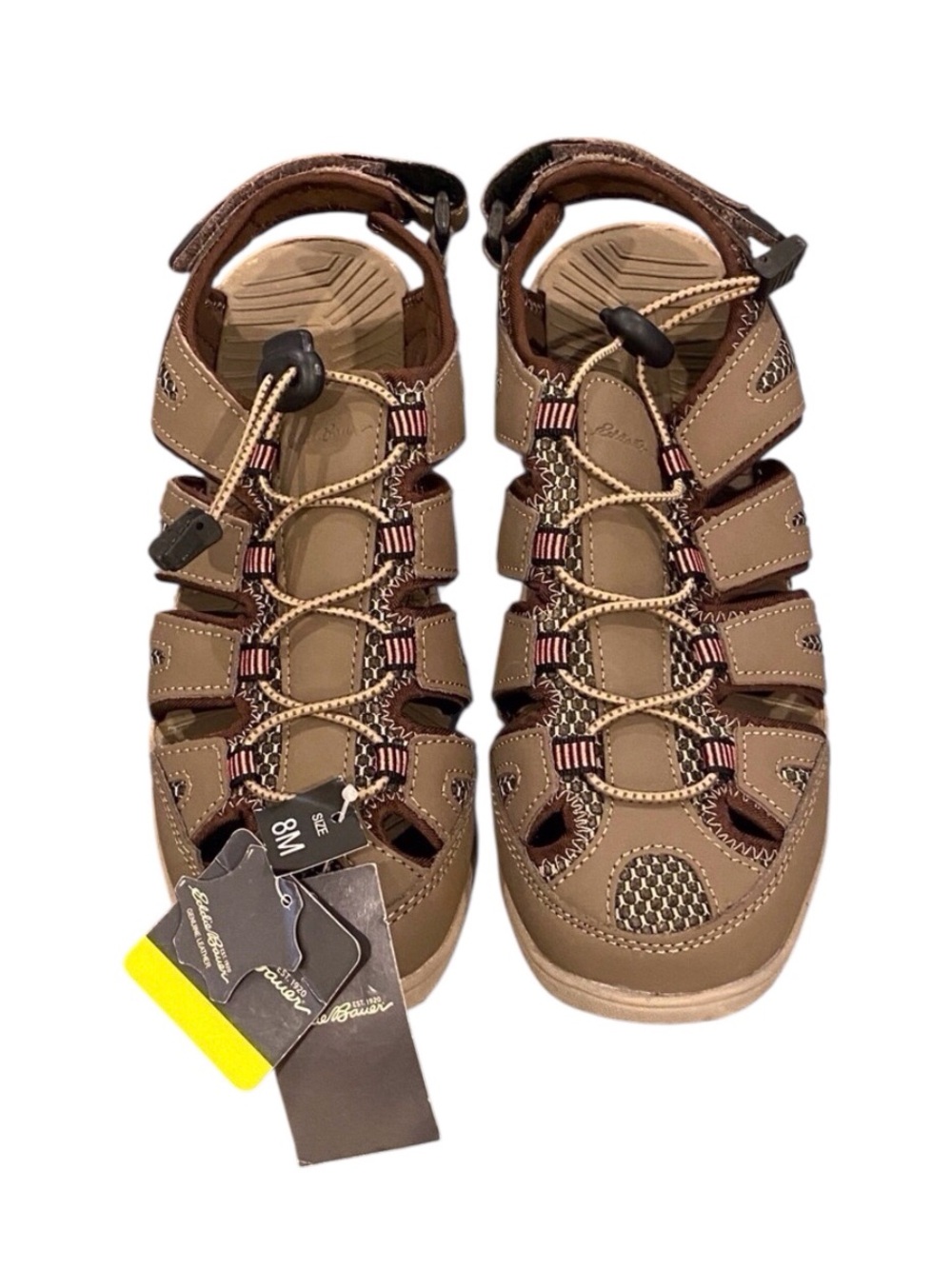 Eddie Bauer NWT Bump Toe Blakely Sandals Brown Womens Genuine Leather Size 8